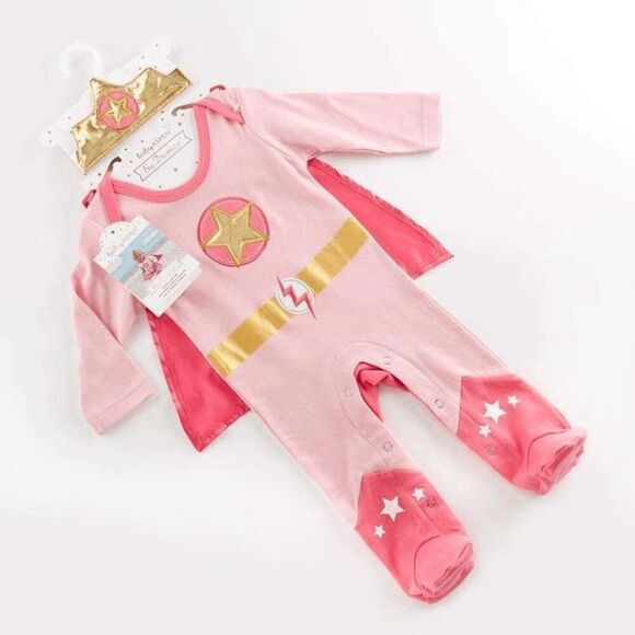 Brand New Baby Aspen Big Dreamzzz Baby Superhero 2-Piece Layette Set - Girls Siz - Picture 2 of 5